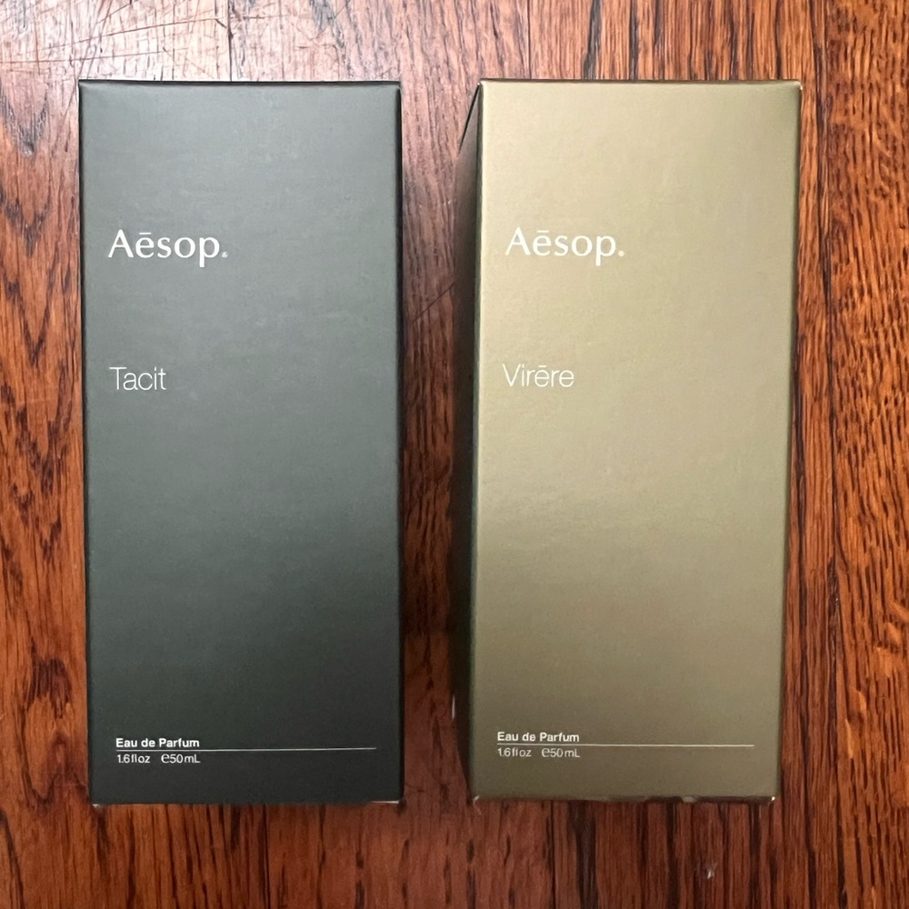 Brand New Aesop Virere and Tacit Parfum